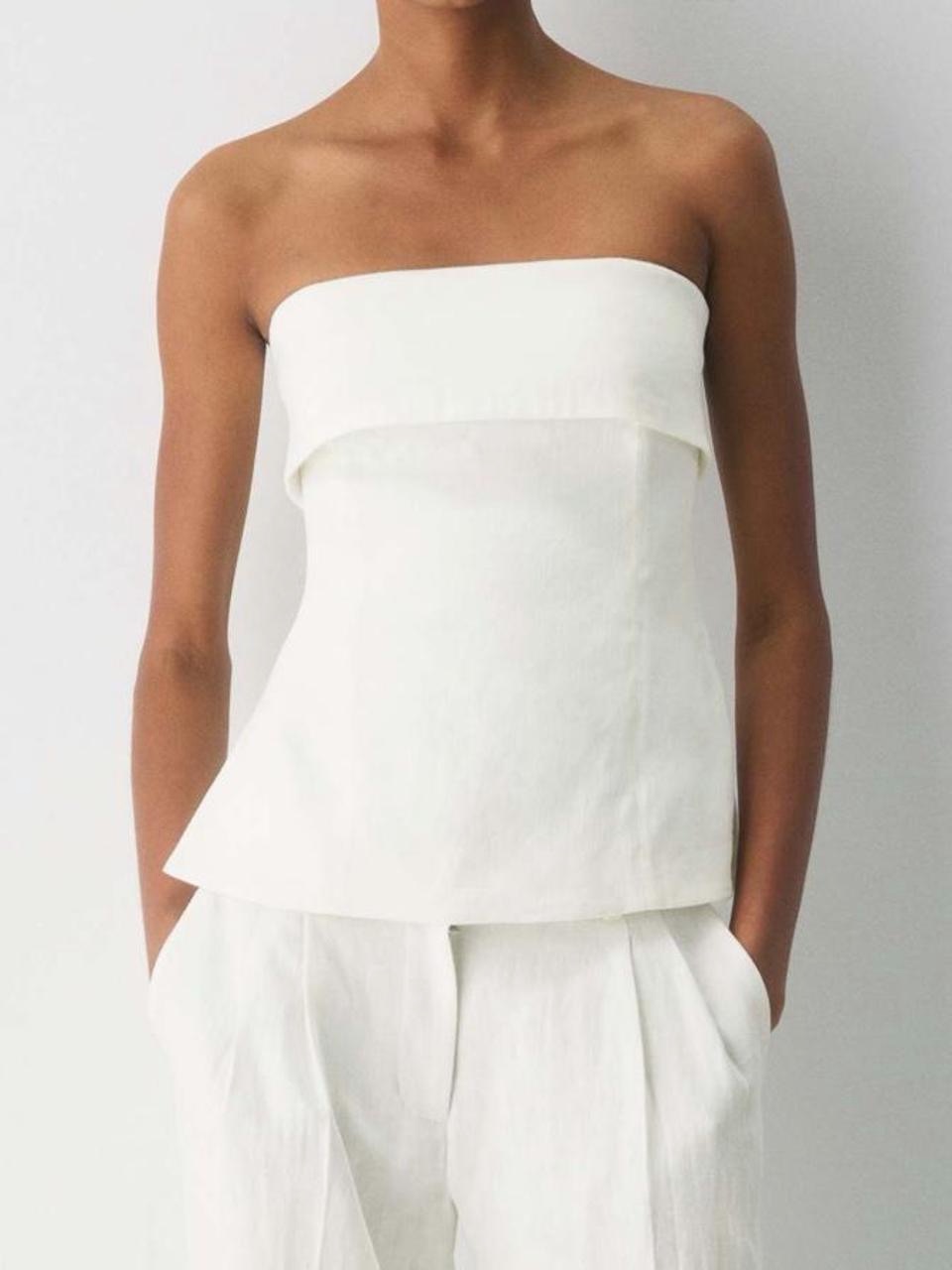 Aritzia Babaton Element Linen Element Tube Top In Light Birch Size 6